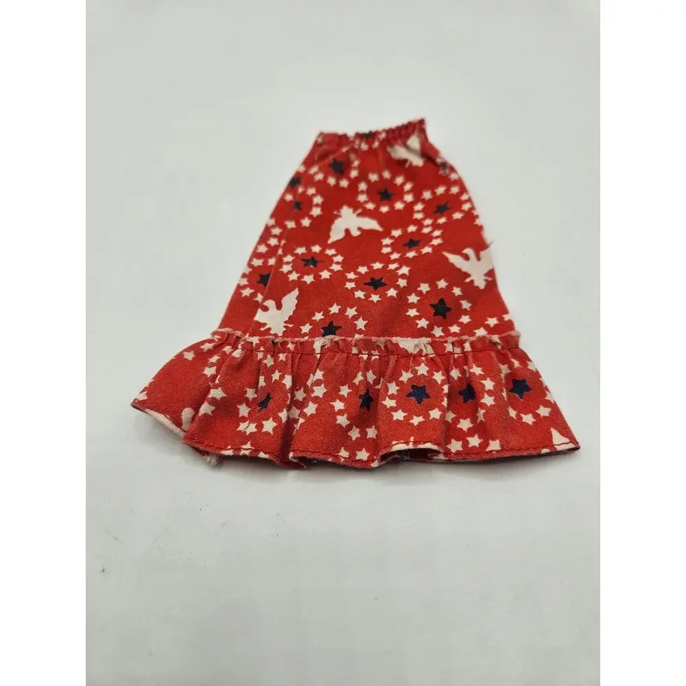 Vintage 1976‎ Barbie Red White Blue Eagle Bird Stars Print Skirt Mod #9161